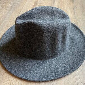 Pengcheng Fedora Hat Wool Blend Wide Big Brim Dark Gray Felt Ranger OS